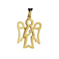 Pendant Roberto Giannotti Woman Angeli in Yellow Gold Diamante NKT165G